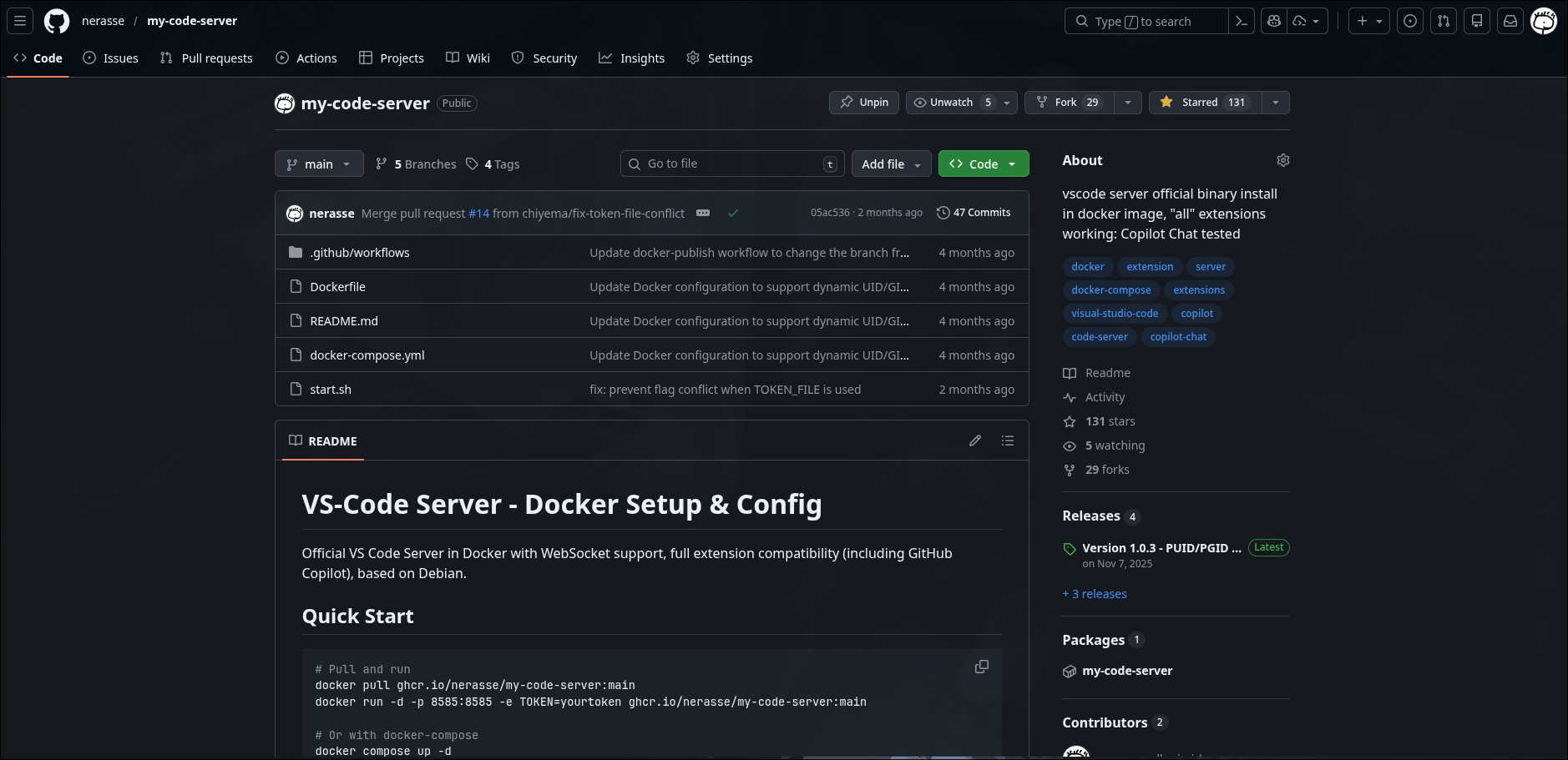 my code server repository March 2026